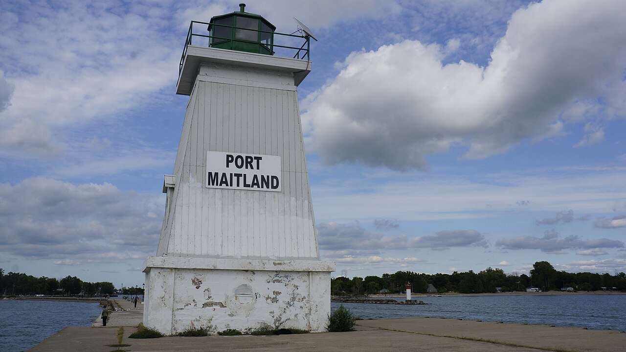 Lighthouse where the Grand River meets Lake Erie